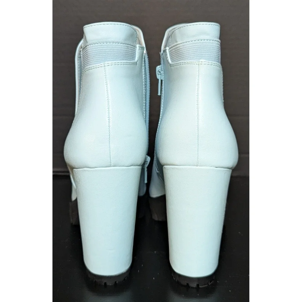 Allegra‎ K Platform Ankle Boots Size 9 Sky Blue Zippered Block Heel 4